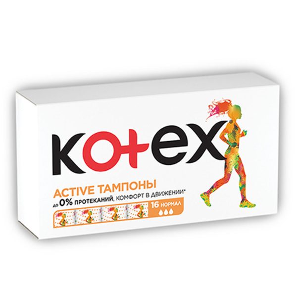 تامپون کوتکس مدل KOTEX Normal بسته 16عددی ACTIVE TAMPON