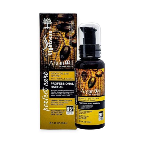 روغن مو لایتنسLightness Argan oil  مدل آرگان حجم 100 میل