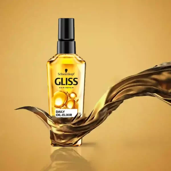 روغن مو گلیس مدل  GLISS Daily Oil ELIXIR حاوی روغن آرگان و ویتامین ای حجم 75 میلی لیتر