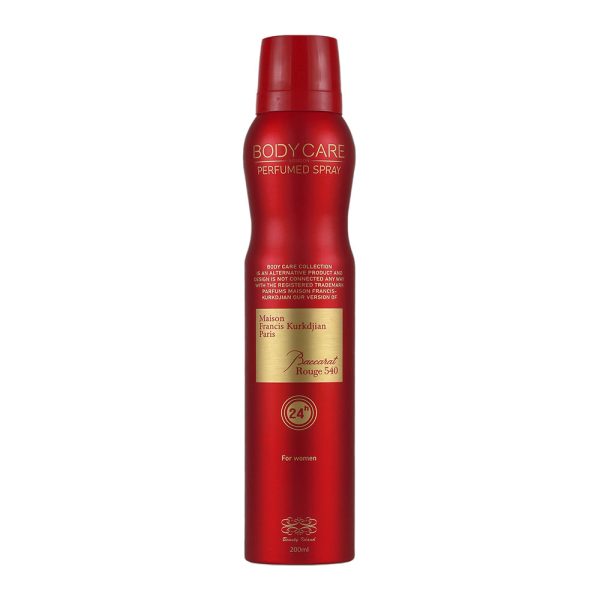 اسپری خوشبو کننده بدن زنانه مدل BODY CARE  BACCARAT ROUGE  حجم200میل